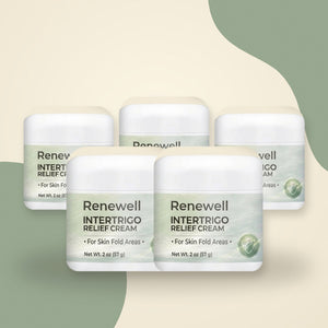 Five Renewell Intertrigo Relief Cream jars
