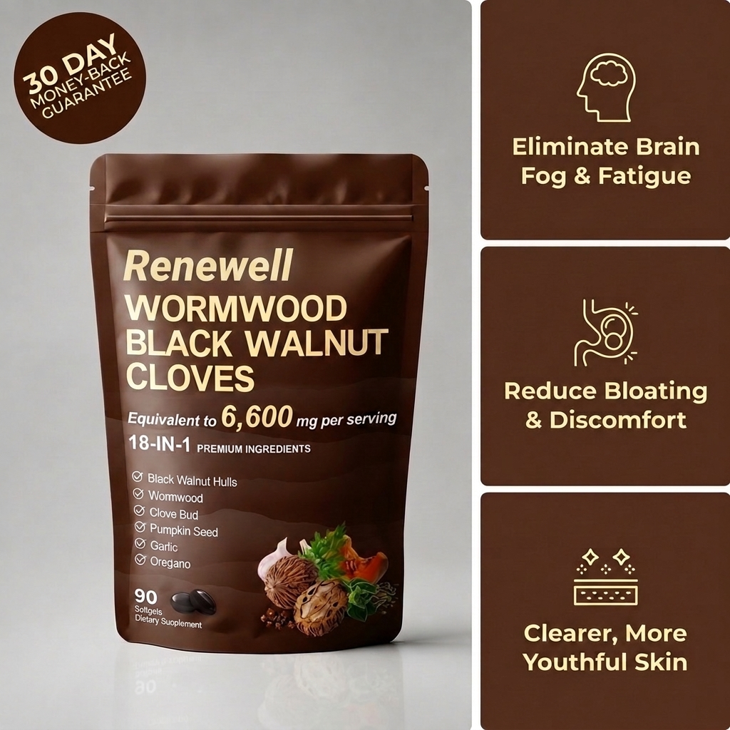 Renewell Wormwood Parasite Cleanse natural white Renewell logo