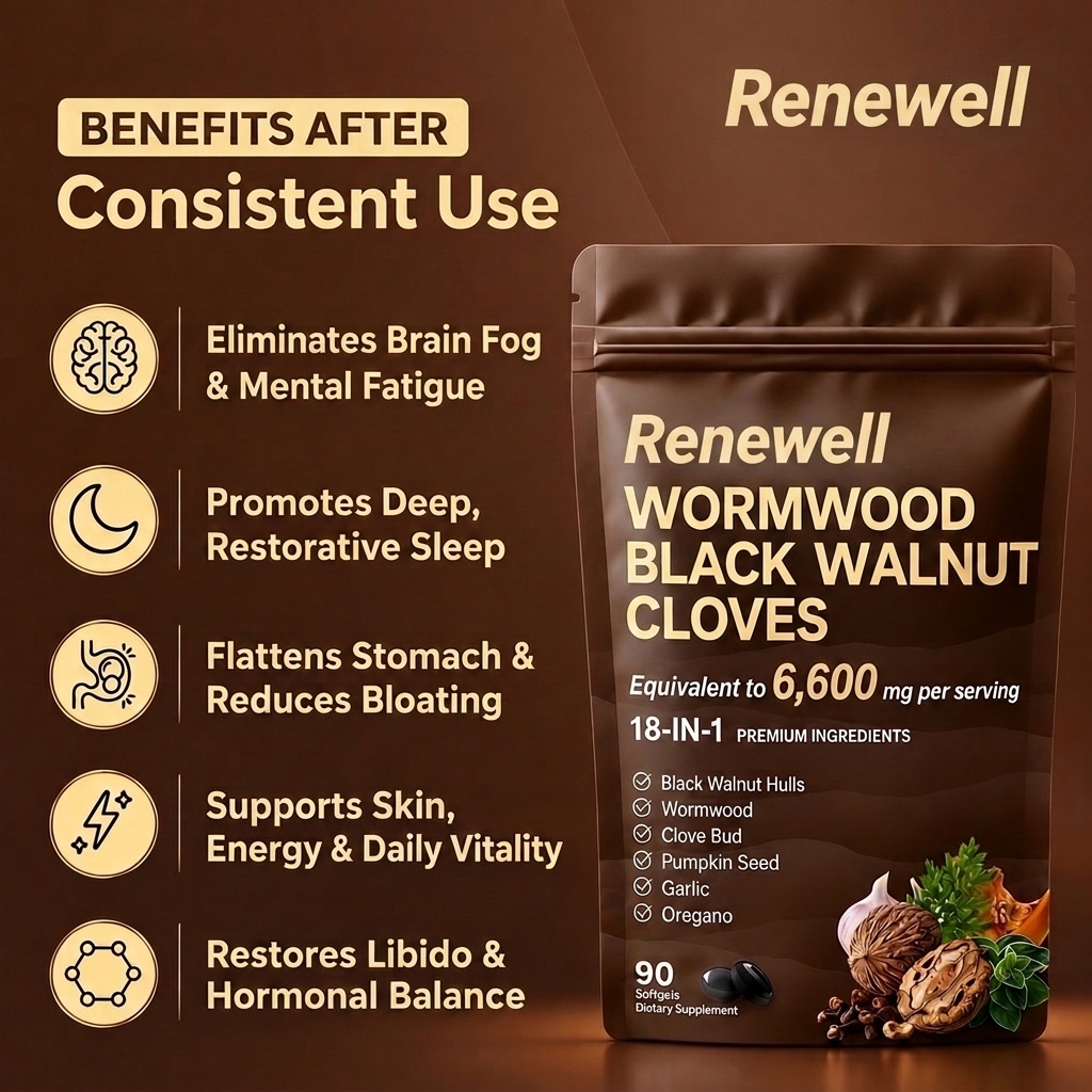 Renewell Wormwood Parasite Cleanse natural white Renewell logo