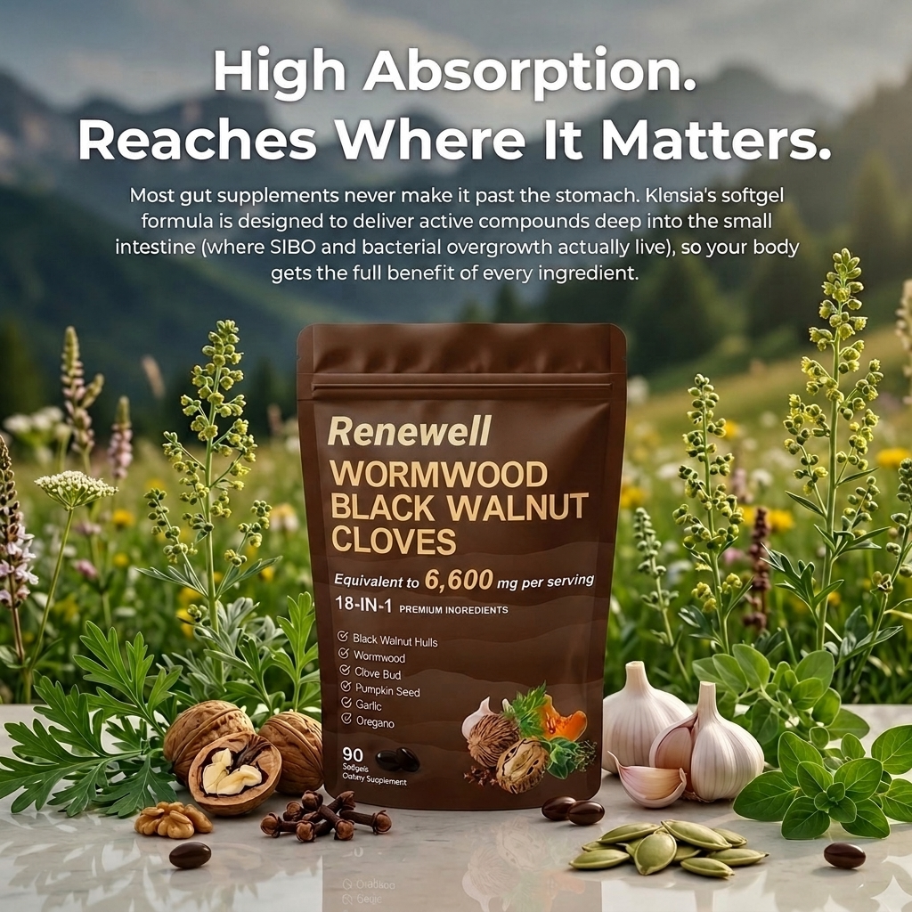 Renewell Wormwood Parasite Cleanse natural white Renewell logo